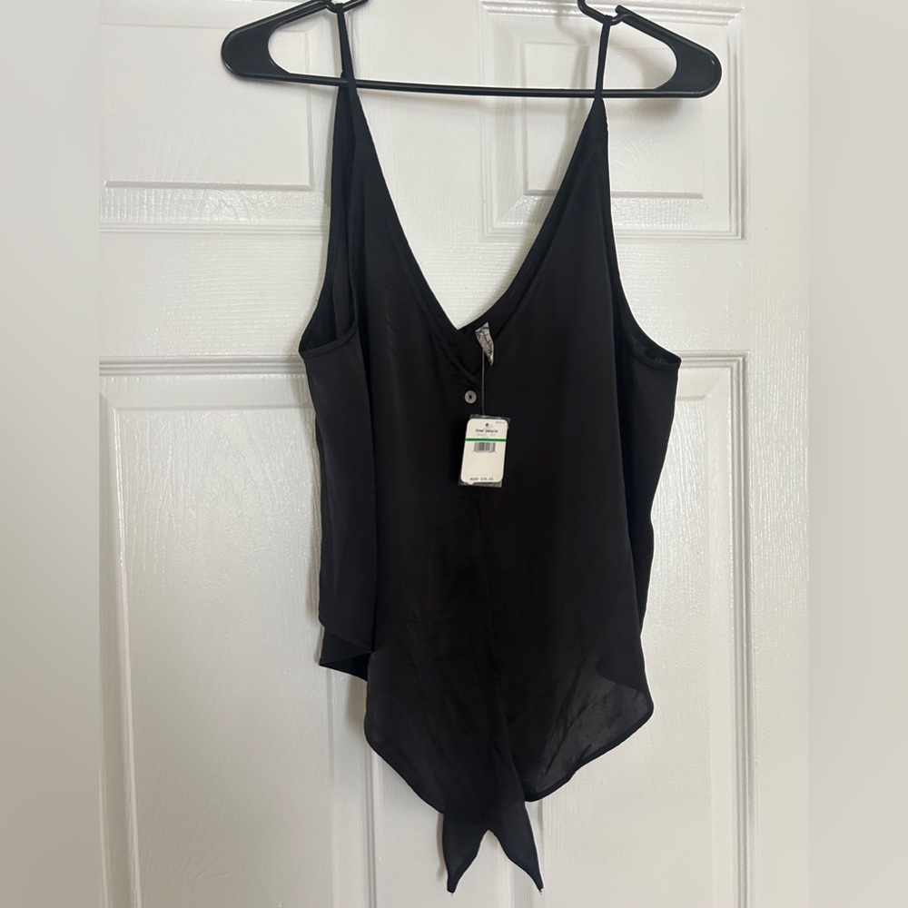 Free people Black Sleeveless Tie-Front Top - Picture 2 of 4